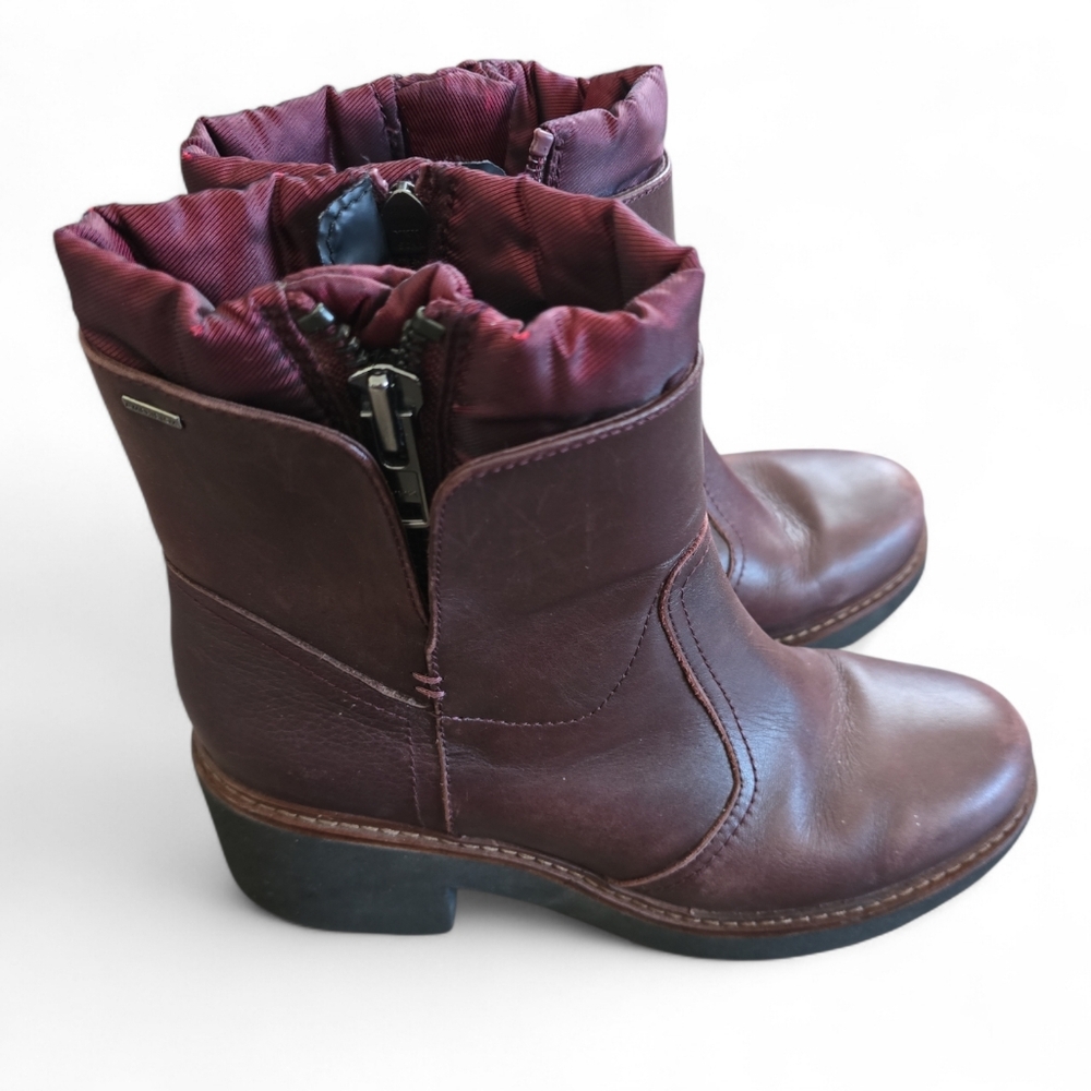 Burgundy Geox Boots| Chunky‎ Heel| Size 37| Side Zipper